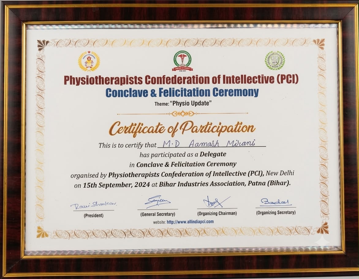 Neurological rehabilitation certificate